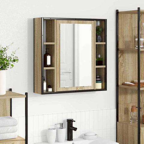 vidaXL Bathroom Mirror Cabinet Beige 60 x 16 x 60 cm Engineered wood