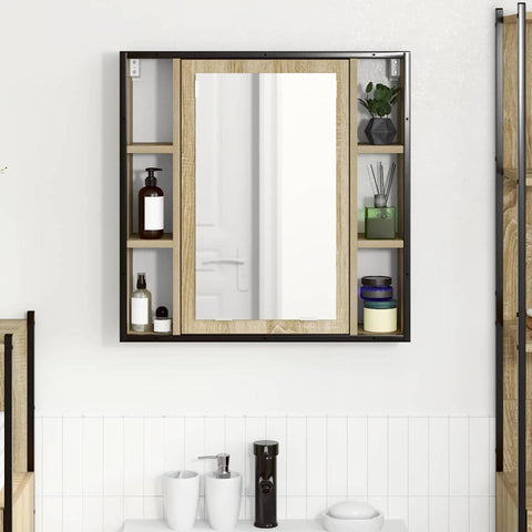 vidaXL Bathroom Mirror Cabinet Beige 60 x 16 x 60 cm Engineered wood