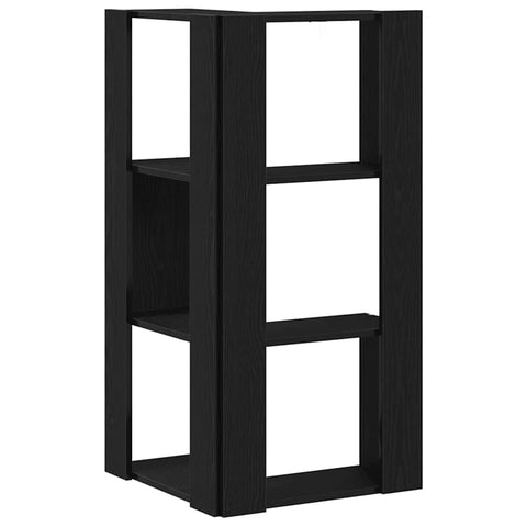 vidaXL Corner Bookcase 3-Tier Black Oak 50x50x102 cm Engineered Wood