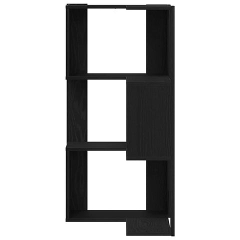vidaXL Corner Bookcase 3-Tier Black Oak 50x50x102 cm Engineered Wood
