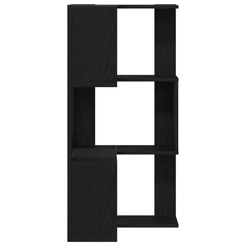 vidaXL Corner Bookcase 3-Tier Black Oak 50x50x102 cm Engineered Wood