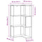 vidaXL Corner Bookcase 3-Tier Black Oak 50x50x102 cm Engineered Wood