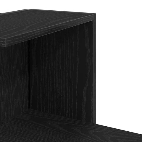 vidaXL Wall Corner Shelf with Shelf Black oak 36.5 x 36.5 x 140 cm