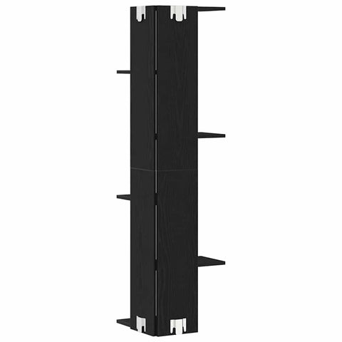vidaXL Wall Corner Shelf with Shelf Black oak 36.5 x 36.5 x 140 cm