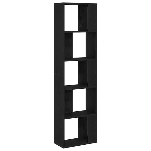 vidaXL Bookcase 5-Tier Black Oak 45x23,5x162,5 cm Engineered Wood