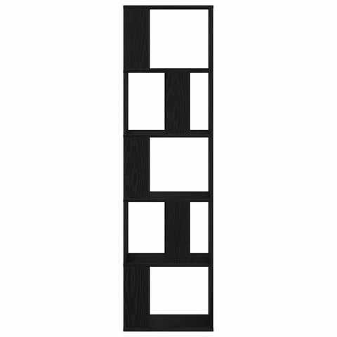 vidaXL Bookcase 5-Tier Black Oak 45x23,5x162,5 cm Engineered Wood