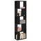 vidaXL Bookcase 5-Tier Black Oak 45x23,5x162,5 cm Engineered Wood