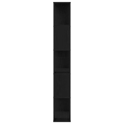 vidaXL Bookcase 5-Tier Black Oak 45x23,5x162,5 cm Engineered Wood