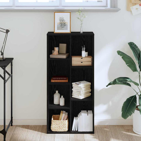 vidaXL Bookcase Black Oak 50x25x105 cm Engineered Wood