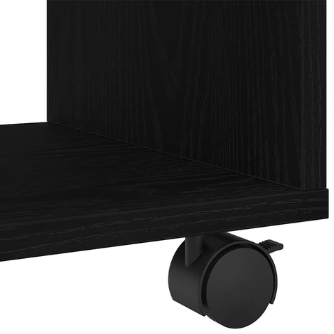 vidaXL End Table with Wheels Black Oak 72x33x42,5 cm Engineered Wood