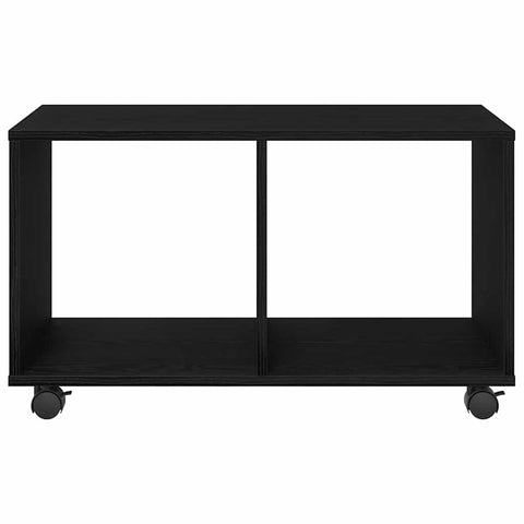 vidaXL End Table with Wheels Black Oak 72x33x42,5 cm Engineered Wood