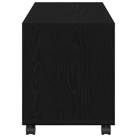 vidaXL End Table with Wheels Black Oak 72x33x42,5 cm Engineered Wood
