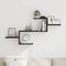 vidaXL Wall Shelf Black Oak 104x15x49 cm Engineered Wood