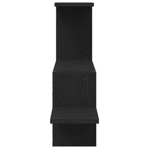 vidaXL Wall Shelf Black Oak 104x15x49 cm Engineered Wood