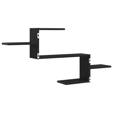 vidaXL Wall Shelf Black Oak 104x15x49 cm Engineered Wood