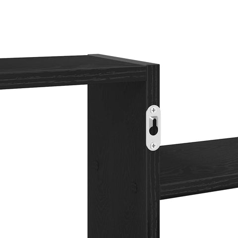 vidaXL Wall Shelf Black Oak 104x15x49 cm Engineered Wood