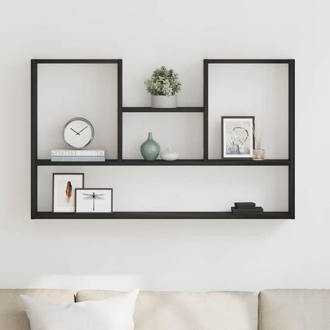 vidaXL Wall Shelf Black Oak 99x15x60 cm Engineered Wood