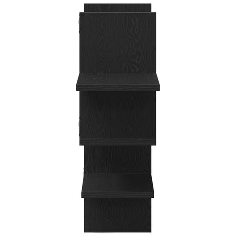 vidaXL Wall Shelf Black Oak 124.5x18x60.5 cm Engineered Wood