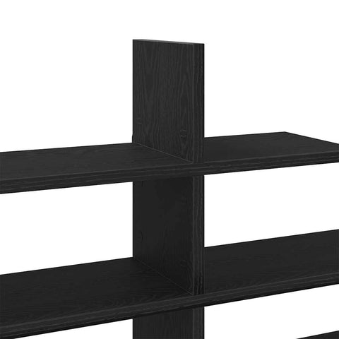 vidaXL Wall Shelf Black Oak 124.5x18x60.5 cm Engineered Wood