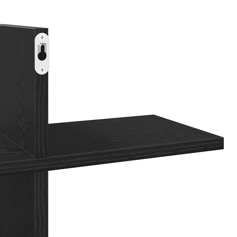 vidaXL Wall Shelf Black Oak 124.5x18x60.5 cm Engineered Wood