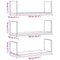 vidaXL Wall Shelves 3 pcs Black Oak 80x18x18 cm Engineered Wood