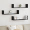 vidaXL Wall Shelves 3 pcs Black Oak 80x18x18 cm Engineered Wood