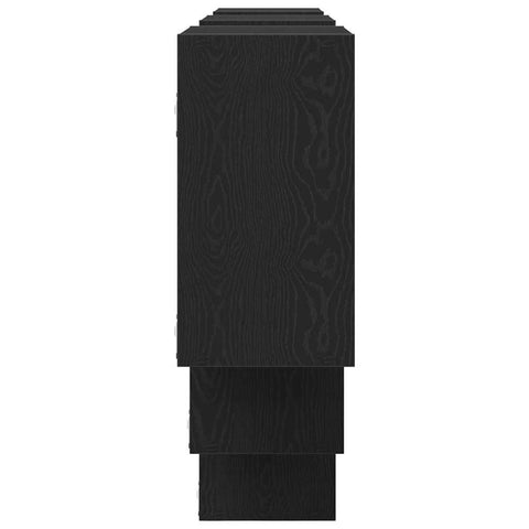 vidaXL Wall Shelf Black Oak 159x18x66 cm Engineered Wood
