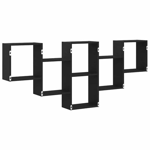 vidaXL Wall Shelf Black Oak 159x18x66 cm Engineered Wood