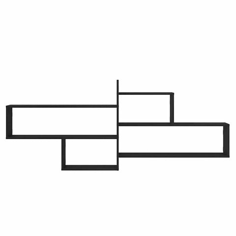 vidaXL Wall Shelf Black Oak 167.5x18x68 cm Engineered Wood