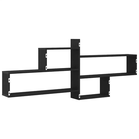 vidaXL Wall Shelf Black Oak 167.5x18x68 cm Engineered Wood