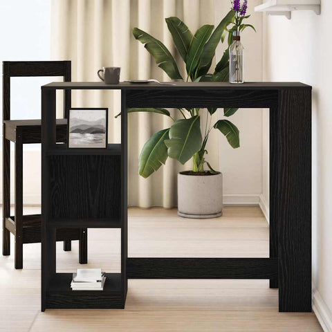 vidaXL Bar Table Black Oak 124 x 46 x 103.5 cm Engineered Wood
