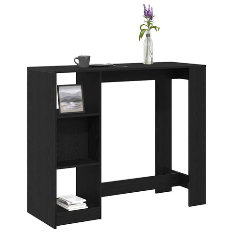 vidaXL Bar Table Black Oak 124 x 46 x 103.5 cm Engineered Wood