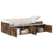 vidaXL Storage Bed Frame Smoked oak 90 x 200 cm Engineered wood