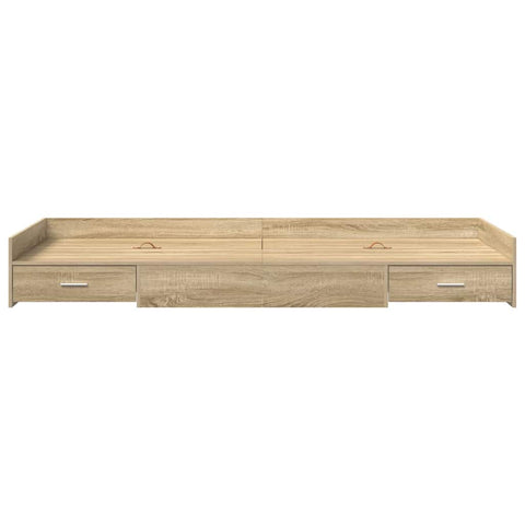 Storage Bed Frame with Drawer Sonoma Oak 100 x 200 cm Engineered wood