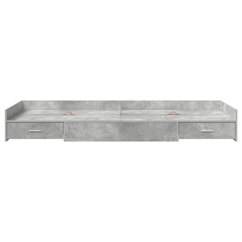Storage Bed Frame Concrete Grey 100 x 200 cm Engineered wood