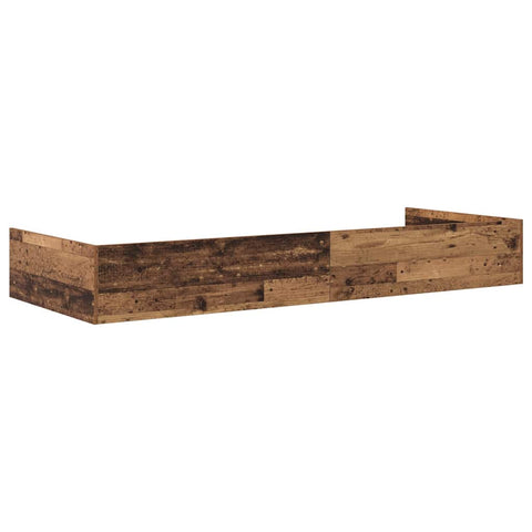 Storage Bed Frame with Drawer Old Wood 100 x 200 cm Engineered wood