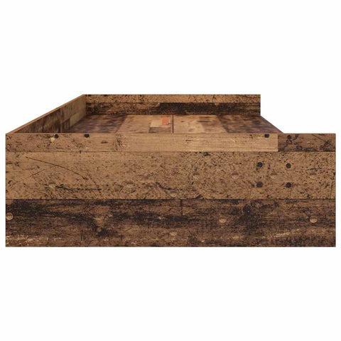 Storage Bed Frame with Drawer Old Wood 100 x 200 cm Engineered wood