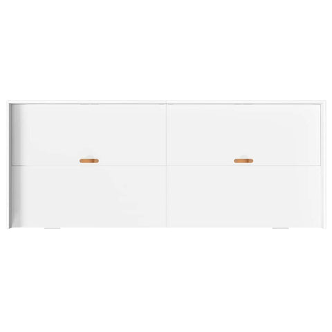 Storage Bed Frame with Headboard White 90 x 200 cm Engineered wood