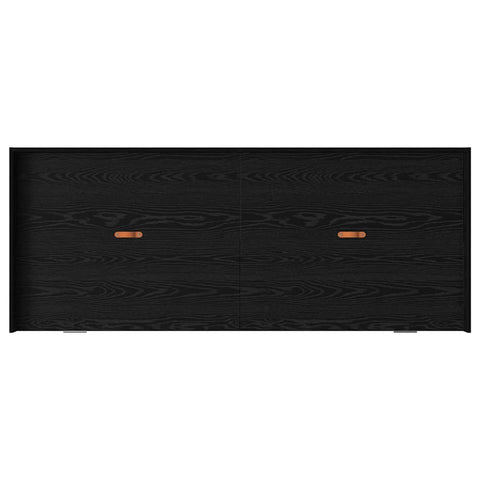 Storage Bed Frame with Drawer Black Oak 90 x 200 cm Engineered wood