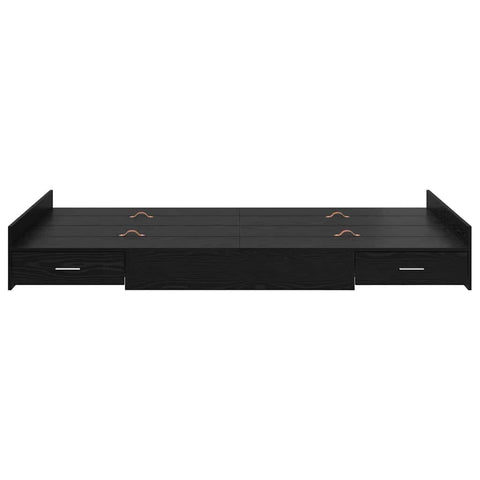vidaXL Storage Bed Frame with Drawer Black oak 120 x 190 cm Melamine