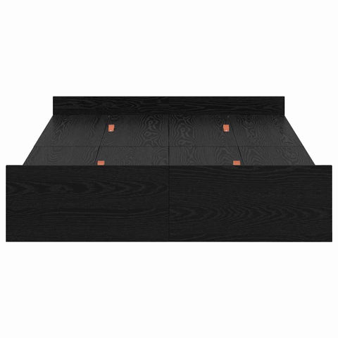 vidaXL Storage Bed Frame with Drawer Black oak 120 x 190 cm Melamine