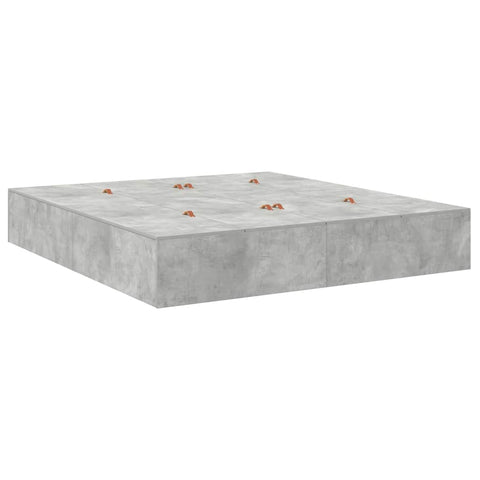 vidaXL Storage Bed Frame Concrete Grey 200 x 200 cm Engineered Wood