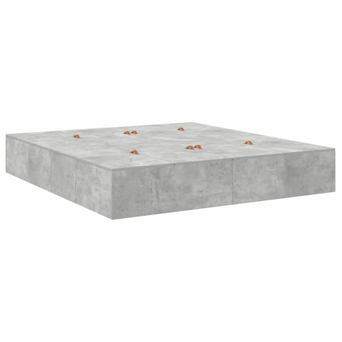 vidaXL Storage Bed Frame Concrete Grey 200 x 200 cm Engineered Wood