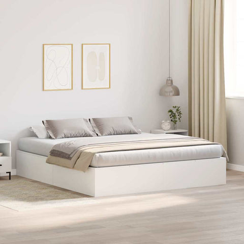 vidaXL Storage Bed Frame with Storage White 180 x 200 cm Wood