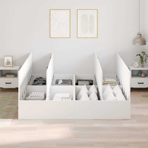 vidaXL Storage Bed Frame with Storage White 180 x 200 cm Wood