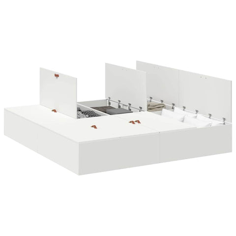 vidaXL Storage Bed Frame with Storage White 180 x 200 cm Wood