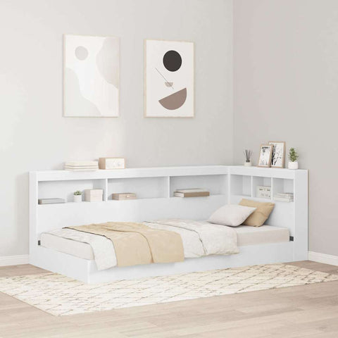 vidaXL Storage Headboard with Shelf White 100 cm Engineered Wood
