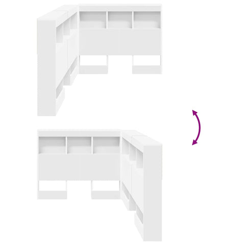 vidaXL Storage Headboard with Shelf White 100 cm Engineered Wood