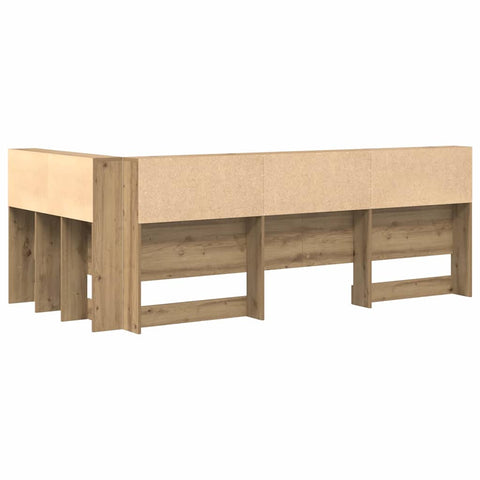 vidaXL Storage Headboard with Shelf Artisan Oak 100 cm Engineered Wood