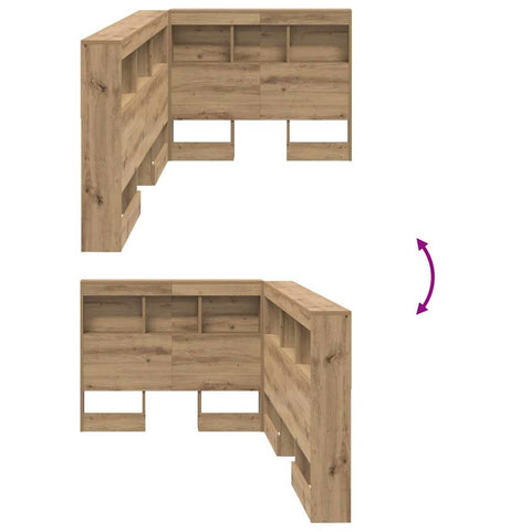 vidaXL Storage Headboard with Shelf Artisan Oak 100 cm Engineered Wood